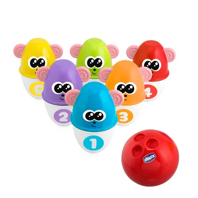 Chicco, Fit&Fun, Joc de bowling 2in1 cu popice verticale