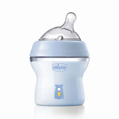 Chicco, NaturalFeeling, sticla din plastic, debit lent, albastru, 0 luni+, 150 ml
