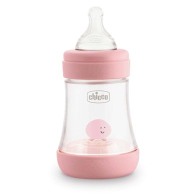 Chicco, Perfect5, biberon anti-colic, tetina din silicon, debit lent, roz, 0 luni+, 150 ml