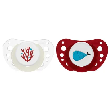 Chicco, Physioforma Air Lumi, suzeta din silicon, rosu, 16-36, 2 buc.
