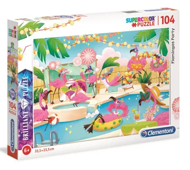 Clementoni, Brilliant, Flamingos Party, puzzle, 104 piese