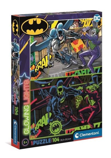 Clementoni, Glowing, Batman, puzzle, 104 piese