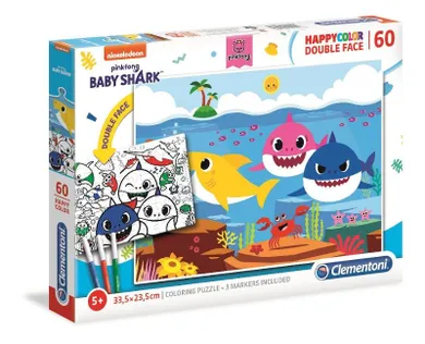 Clementoni, HappyColor, Baby Shark, puzzle, 60 piese