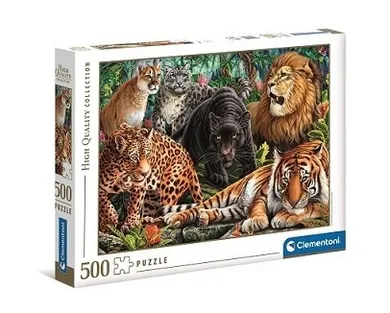 Clementoni, High Quality, Wild Cats, puzzle, 500 piese