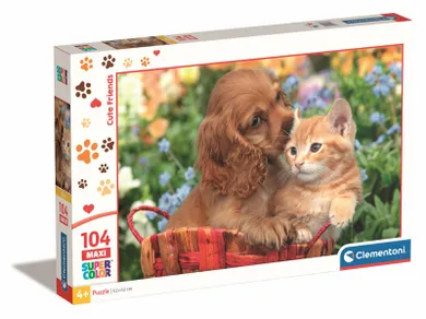 Clementoni, Maxi Super Color, Cute Friends, puzzle, 104 piese