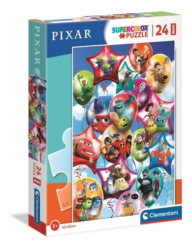 Clementoni, Maxi Super Color, Pixar Party, puzzle, 24 piese