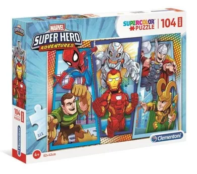 Clementoni, Maxi Super Color, Superhero, puzzle, 104 piese