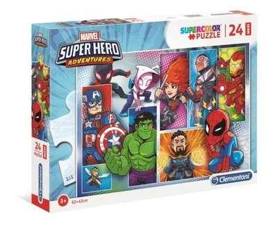 Clementoni, Maxi Super Color, Superhero, puzzle, 24 piese