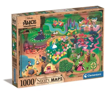Clementoni, Story Maps, Alice in Tara Minunilor, puzzle, 1000 piese