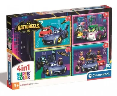 Clementoni, Super Color, Batwheels, puzzle, 4in1, 72 piese