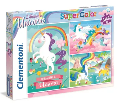 Clementoni, Super Color, I Believe In Unicorns, puzzle, 40 piese