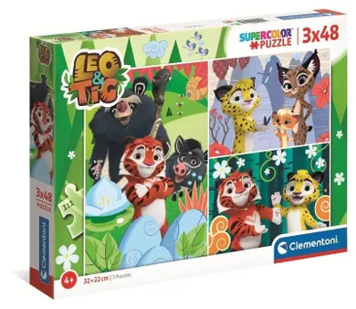 Clementoni, Super Color, Leo & Tig, puzzle, 144 piese