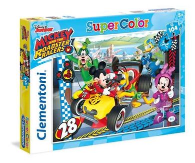 Clementoni, Super Color, Mickey and the Roadster Racers, puzzle, 104 piese