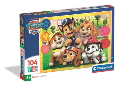 Clementoni, Super Color, Paw Patrol, puzzle, 104 piese