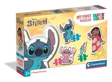 Clementoni, Super Color, Stitch, puzzle, 4in1