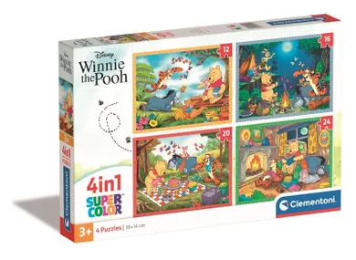 Clementoni, Super Color, Winnie the Pooh, puzzle, 4in1