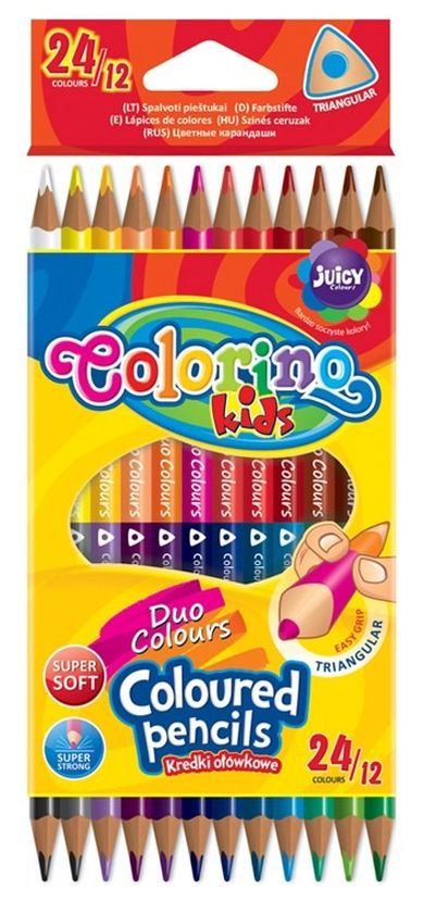 Colorino, creioane colorate, 2 capete-2 culori, 12 bucati, 24 de culori