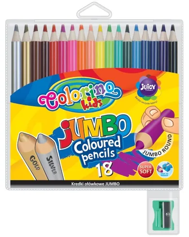 Colorino, creioane colorate rotunde Jumbo, 18 culoare