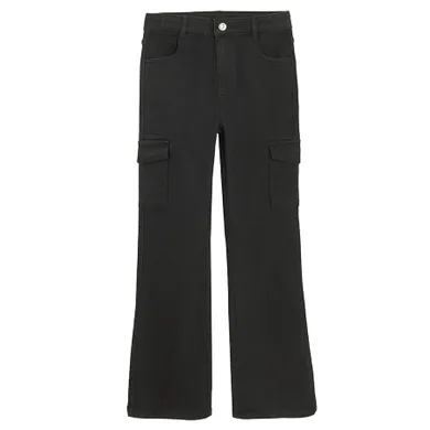 Cool Club, blugi pentru fete, cargo flare, negru