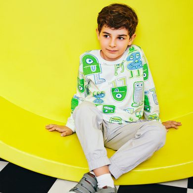 Cool Club, Bluza cu maneca lunga pentru baieti, alb