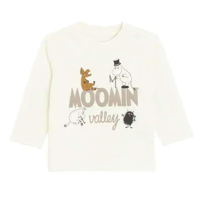 Cool Club, Bluza cu maneca lunga pentru baieti, alb, Imprimeu Moomins