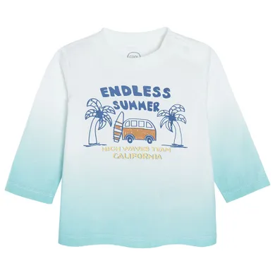 Cool Club, Bluza cu maneca lunga pentru baieti, alb-turcoaz