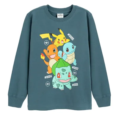 Cool Club, Bluza cu maneca lunga pentru baieti, albastru, imprimeu Pokemon