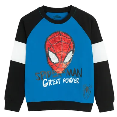 Cool Club, Bluza cu maneca lunga pentru baieti, albastru, imprimeu Spider-Man