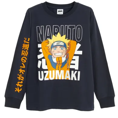 Cool Club, Bluza cu maneca lunga pentru baieti, bleumarin, imprimeu Naruto