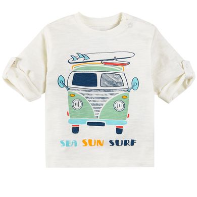 Cool Club, Bluza cu maneca lunga pentru baieti, ecru, imprimeu rulota