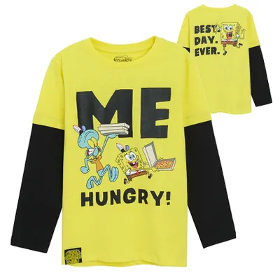 Cool Club, Bluza cu maneca lunga pentru baieti, galben-negru, imprimeu SpongeBob