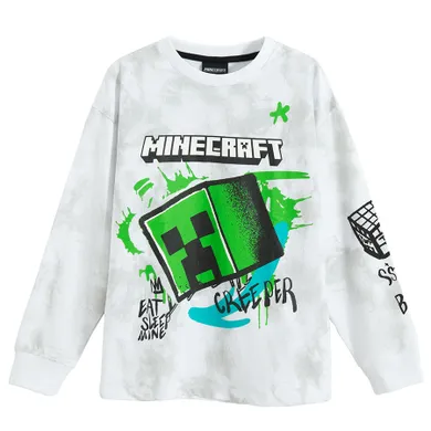 Cool Club, Bluza cu maneca lunga pentru baieti, gri, imprimeu Minecraft