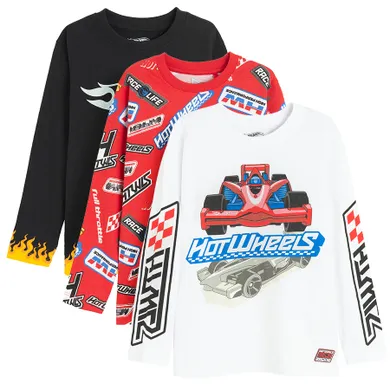 Cool Club, Bluza cu maneca lunga pentru baieti, mix, imprimeu Hot Wheels, set, 3 buc.