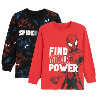 Cool Club, Bluza cu maneca lunga pentru baieti, mix, imprimeu Spider-Man, set, 2 buc.