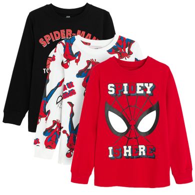 Cool Club, Bluza cu maneca lunga pentru baieti, mix, set, 3 buc., imprimeu Spider-Man