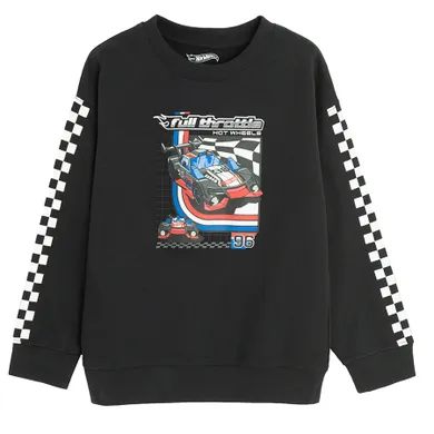 Cool Club, Bluza cu maneca lunga pentru baieti, negru, imprimeu Hot Wheels