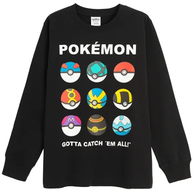 Cool Club, Bluza cu maneca lunga pentru baieti, negru, imprimeu Pokemon