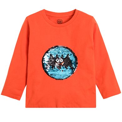 Cool Club, Bluza cu maneca lunga pentru baieti, portocaliu, paiete duble