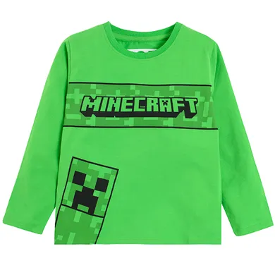 Cool Club, Bluza cu maneca lunga pentru baieti, verde, imprimeu Minecraft