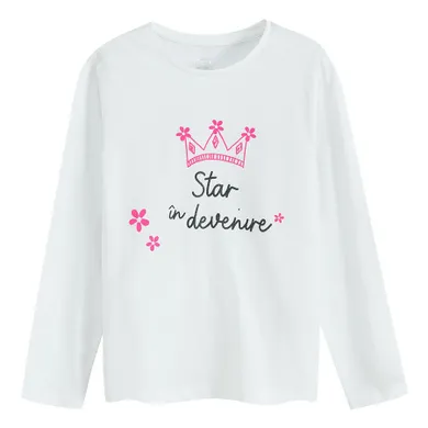 Cool Club, Bluza cu maneca lunga pentru fete, alb