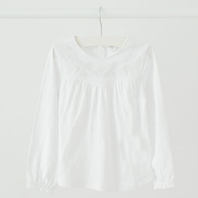 Cool Club, Bluza cu maneca lunga pentru fete, alb, imprimeu flori