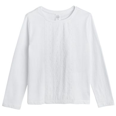 Cool Club, Bluza cu maneca lunga pentru fete, alb, imprimeu flori