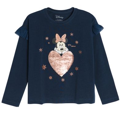 Cool Club, Bluza cu maneca lunga pentru fete, bleumarin, imprimeu Minnie Mouse