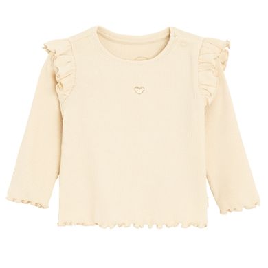 Cool Club, Bluza cu maneca lunga pentru fete, din tricot striat, bej