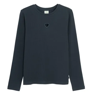 Cool Club, Bluza cu maneca lunga pentru fete, din tricot striat, bleumarin