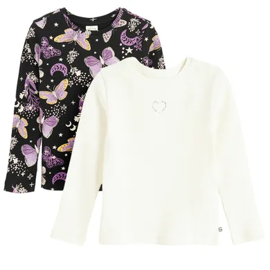 Cool Club, Bluza cu maneca lunga pentru fete, din tricot striat, mix, set, 2 buc.