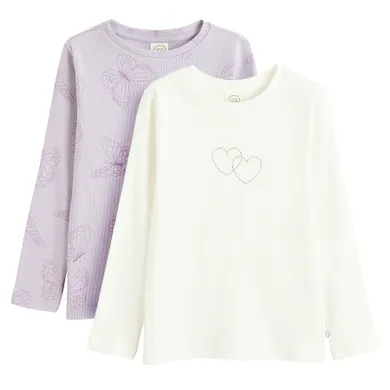 Cool Club, Bluza cu maneca lunga pentru fete, din tricot striat, mix, set, 2 buc.