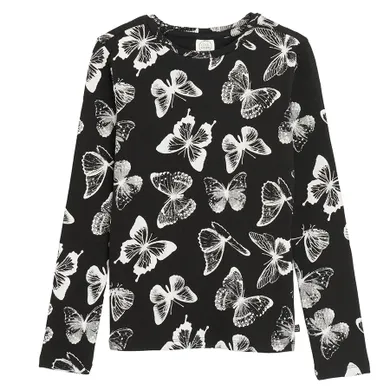 Cool Club, Bluza cu maneca lunga pentru fete, din tricot striat, negru