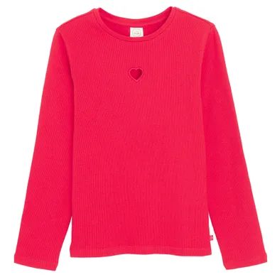 Cool Club, Bluza cu maneca lunga pentru fete, din tricot striat, rosu