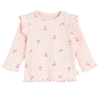 Cool Club, Bluza cu maneca lunga pentru fete, din tricot striat, roz